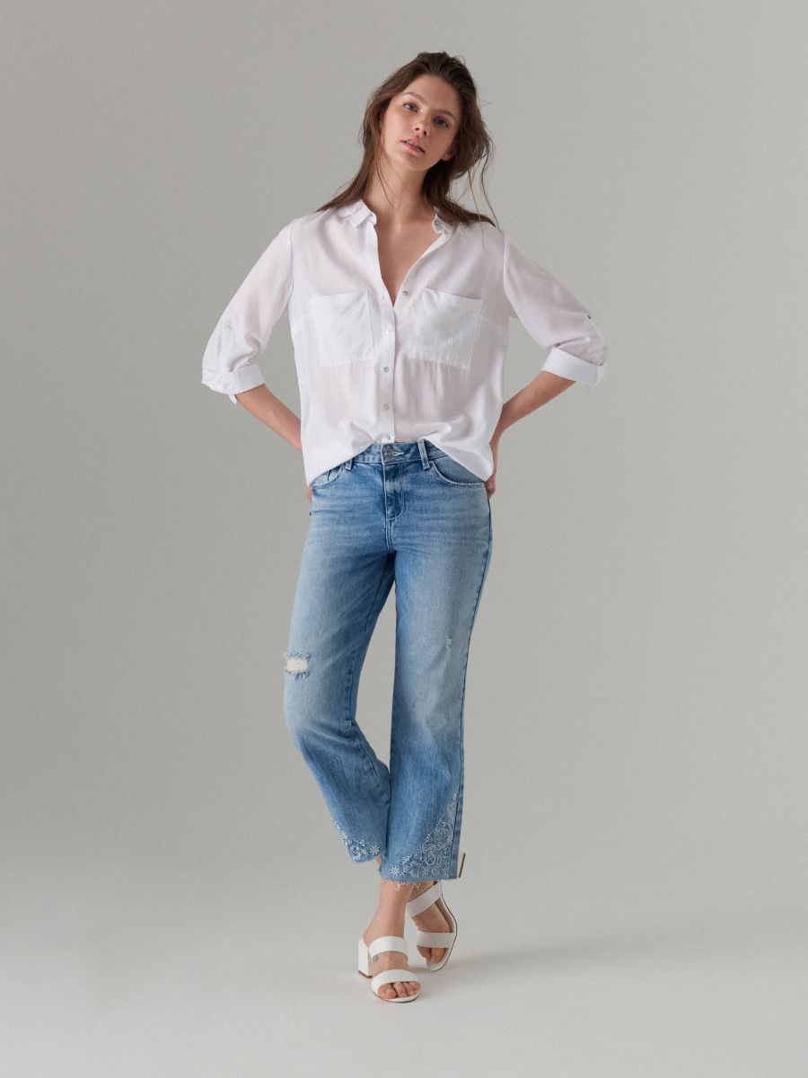 cropped ladies jeans