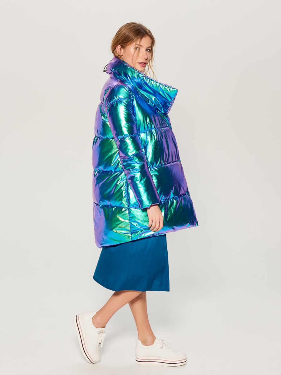 metallic quilted jacket