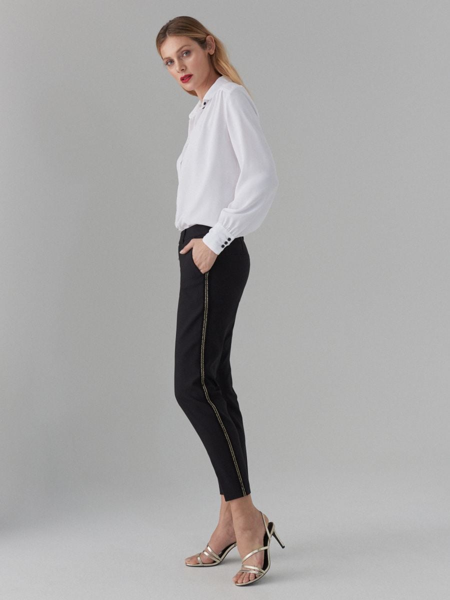 Side stripe cigarette trousers Clearance