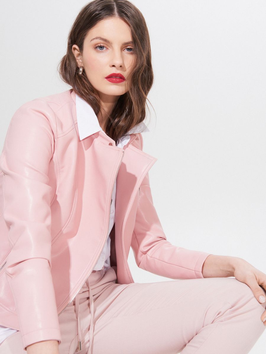 pastel biker jacket